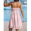 imageCUPSHE Womens Mini Dress Lace Boho Tassel VNeck Flare Ruffle Adjustable Straps Beach Summer Short DressPinkmini