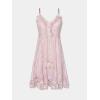 imageCUPSHE Womens Mini Dress Lace Boho Tassel VNeck Flare Ruffle Adjustable Straps Beach Summer Short DressPinkmini
