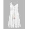 imageCUPSHE Womens Mini Dress Lace Boho Tassel VNeck Flare Ruffle Adjustable Straps Beach Summer Short DressWhitemini