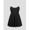 imageCUPSHE Womens One Piece Swim Dress Scoop Neck Bathing Suit Color Block Sporty Adjustable Straps SwimsuitBlackWhite