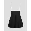 imageCUPSHE Womens One Piece Swim Dress Scoop Neck Bathing Suit Color Block Sporty Adjustable Straps SwimsuitBlackWhite