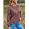 imageCUPSHE Womens Pullover Sweater Rainbow Pom Ribbed Knit Long Sleeve Fall Colorful Jumper TopsBrown