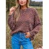 imageCUPSHE Womens Pullover Sweater Rainbow Pom Ribbed Knit Long Sleeve Fall Colorful Jumper TopsBrown