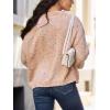 imageCUPSHE Womens Pullover Sweater Rainbow Pom Ribbed Knit Long Sleeve Fall Colorful Jumper TopsPink