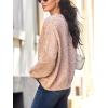 imageCUPSHE Womens Pullover Sweater Rainbow Pom Ribbed Knit Long Sleeve Fall Colorful Jumper TopsPink