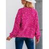 imageCUPSHE Womens Pullover Sweater Rainbow Pom Ribbed Knit Long Sleeve Fall Colorful Jumper TopsRose Red