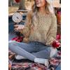 imageCUPSHE Womens Pullover Sweater Rainbow Pom Ribbed Knit Long Sleeve Fall Colorful Jumper TopsTeddy