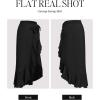imageCUPSHE Womens Sarong Cover Up Chiffon Swimwear Wrap Skirt Self Tie Ruffle Beach Cover UpsBlack