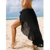 imageCUPSHE Womens Sarong Cover Up Chiffon Swimwear Wrap Skirt Self Tie Ruffle Beach Cover UpsBlack