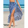 imageCUPSHE Womens Sarong Cover Up Chiffon Swimwear Wrap Skirt Self Tie Ruffle Beach Cover UpsBlue Tulip