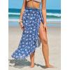 imageCUPSHE Womens Sarong Cover Up Chiffon Swimwear Wrap Skirt Self Tie Ruffle Beach Cover UpsBlue Tulip