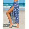 imageCUPSHE Womens Sarong Cover Up Chiffon Swimwear Wrap Skirt Self Tie Ruffle Beach Cover UpsBlue Tulip