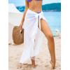imageCUPSHE Womens Sarong Cover Up Chiffon Swimwear Wrap Skirt Self Tie Ruffle Beach Cover UpsBwhite