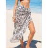 imageCUPSHE Womens Sarong Cover Up Chiffon Swimwear Wrap Skirt Self Tie Ruffle Beach Cover UpsLeopard