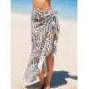 imageCUPSHE Womens Sarong Cover Up Chiffon Swimwear Wrap Skirt Self Tie Ruffle Beach Cover UpsLeopard
