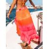 imageCUPSHE Womens Sarong Cover Up Chiffon Swimwear Wrap Skirt Self Tie Ruffle Beach Cover UpsOrange Tie Dye