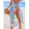 imageCUPSHE Womens Sarong Cover Up Chiffon Swimwear Wrap Skirt Self Tie Ruffle Beach Cover UpsPink Floral
