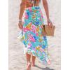imageCUPSHE Womens Sarong Cover Up Chiffon Swimwear Wrap Skirt Self Tie Ruffle Beach Cover UpsPink Floral