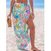 imageCUPSHE Womens Sarong Cover Up Chiffon Swimwear Wrap Skirt Self Tie Ruffle Beach Cover UpsPink Floral