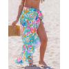 imageCUPSHE Womens Sarong Cover Up Chiffon Swimwear Wrap Skirt Self Tie Ruffle Beach Cover UpsPink Floral