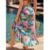 imageCUPSHE Womens Sarong Cover Up Chiffon Swimwear Wrap Skirt Self Tie Ruffle Beach Cover UpsTropical Leaf