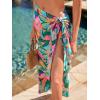 imageCUPSHE Womens Sarong Cover Up Chiffon Swimwear Wrap Skirt Self Tie Ruffle Beach Cover UpsTropical Leaf