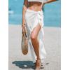 imageCUPSHE Womens Sarong Cover Up Chiffon Swimwear Wrap Skirt Self Tie Ruffle Beach Cover UpsWhite