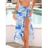 imageCUPSHE Womens Sarong Cover Up Chiffon Swimwear Wrap Skirt Self Tie Ruffle Beach Cover UpsWhite Leaf