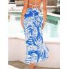 imageCUPSHE Womens Sarong Cover Up Chiffon Swimwear Wrap Skirt Self Tie Ruffle Beach Cover UpsWhite Leaf