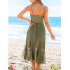 imageCUPSHE Womens Summer Dresses Ruffled Sleeveless Spaghetti Straps Beach Midi Chiffon Bridesmaid Wedding Guest DressOlive Green