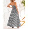 imageCUPSHE Womens Summer Maxi Dress Casual Sleeveless Square Neck Striped Beach Long Dress with PocketsBlack Striped