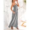 imageCUPSHE Womens Summer Maxi Dress Casual Sleeveless Square Neck Striped Beach Long Dress with PocketsBlack Striped