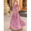 imageCUPSHE Womens Summer Maxi Dress Casual Sleeveless Square Neck Striped Beach Long Dress with PocketsLavender Wavy Striped