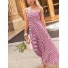 imageCUPSHE Womens Summer Maxi Dress Casual Sleeveless Square Neck Striped Beach Long Dress with PocketsLavender Wavy Striped