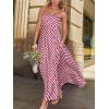 imageCUPSHE Womens Summer Maxi Dress Casual Sleeveless Square Neck Striped Beach Long Dress with PocketsLavender Wavy Striped