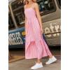 imageCUPSHE Womens Summer Maxi Dress Casual Sleeveless Square Neck Striped Beach Long Dress with PocketsPink