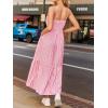 imageCUPSHE Womens Summer Maxi Dress Casual Sleeveless Square Neck Striped Beach Long Dress with PocketsPink