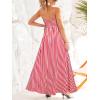 imageCUPSHE Womens Summer Maxi Dress Casual Sleeveless Square Neck Striped Beach Long Dress with PocketsRed
