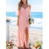 imageCUPSHE Womens Sweetheart Neck Sleeveless Wrap Ruffled Maxi Dress Bridesmaid Wedding Formal DressesPink