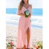 imageCUPSHE Womens Sweetheart Neck Sleeveless Wrap Ruffled Maxi Dress Bridesmaid Wedding Formal DressesPink