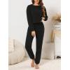 imageCUPSHE Womens Two Piece Outfit Sweatsuits Set Long Sleeve Loungewear Tracksuit Jogger SetBlack