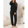 imageCUPSHE Womens Two Piece Outfit Sweatsuits Set Long Sleeve Loungewear Tracksuit Jogger SetBlack