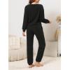 imageCUPSHE Womens Two Piece Outfit Sweatsuits Set Long Sleeve Loungewear Tracksuit Jogger SetBlack