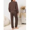 imageCUPSHE Womens Two Piece Outfit Sweatsuits Set Long Sleeve Loungewear Tracksuit Jogger SetBrown