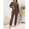 imageCUPSHE Womens Two Piece Outfit Sweatsuits Set Long Sleeve Loungewear Tracksuit Jogger SetBrown