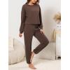 imageCUPSHE Womens Two Piece Outfit Sweatsuits Set Long Sleeve Loungewear Tracksuit Jogger SetBrown