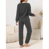imageCUPSHE Womens Two Piece Outfit Sweatsuits Set Long Sleeve Loungewear Tracksuit Jogger SetDark Grey