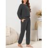imageCUPSHE Womens Two Piece Outfit Sweatsuits Set Long Sleeve Loungewear Tracksuit Jogger SetDark Grey