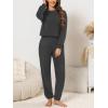 imageCUPSHE Womens Two Piece Outfit Sweatsuits Set Long Sleeve Loungewear Tracksuit Jogger SetDark Grey