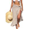 imageCUPSHE Womens Sarong Cover Up Chiffon Swimwear Wrap Skirt Self Tie Ruffle Beach Cover UpsBeige